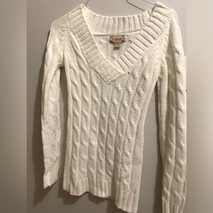 White cable knit Sweater